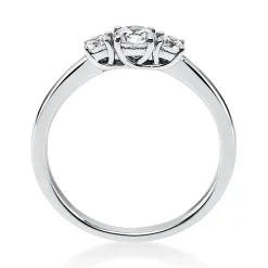 Ring Damenring aus 585 Gold Weißgold mit 3 Diamanten Brillanten 0,47 Ct.