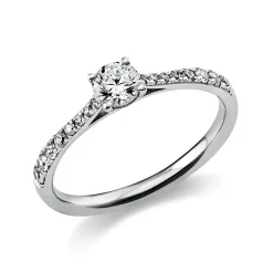 Ring Damenring aus 585 Gold Weißgold mit 17 Diamanten Brillanten 0,51 Ct.