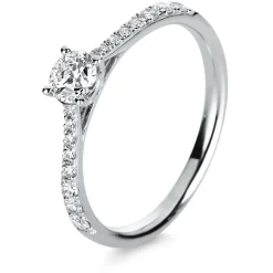 Ring Damenring aus 585 Gold Weißgold mit 17 Diamanten Brillanten 0,51 Ct.