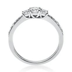 Ring Damenring aus 585 Gold Weißgold mit 15 Diamanten Brillanten 0,58 Ct.