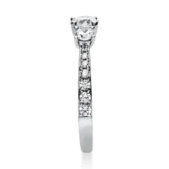 Ring Damenring aus 950 Platin mit 17 Diamanten Brillanten 0,94 Ct. 4er-Krappe