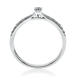 Ring Damenring aus 950 Platin mit 19 Diamanten Brillanten 0,22 Ct. 4er-Krappe