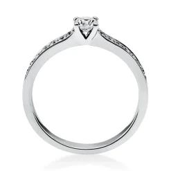 Ring Damenring aus 950 Platin mit 17 Diamanten Brillanten 0,35 Ct. 4er-Krappe