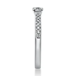 Ring Damenring aus 950 Platin mit 17 Diamanten Brillanten 0,35 Ct. 4er-Krappe