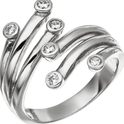 Ring Damenring aus 925 Silber mit 6 Zirkonia weiß Silberring Damen