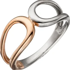 Ring Damenring aus 925 Silber teilvergoldet bicolor Fingerschmuck Fingerring