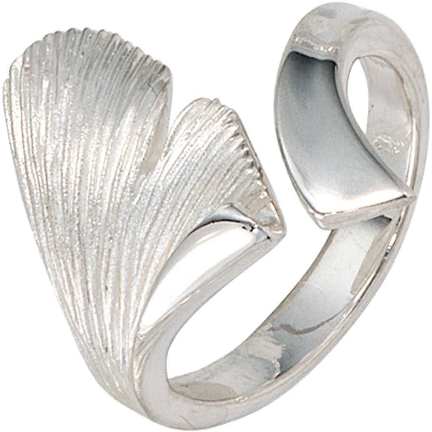 Ring Damenring Ginkgoblatt aus 925 Silber Sterlingsilber, Fingerring