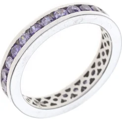 Ring Damenring Memoryring 925 Silber Zirkonia hellviolett rundum