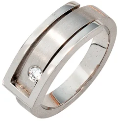 Ring Damenring mit Diamant Brillant 0,10ct 950 Platin mattiert Fingerring