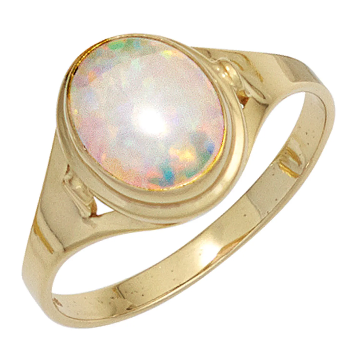 Ring Damenring mit Opal oval 333 Gold Gelbgold Opalring Goldring Fingerring