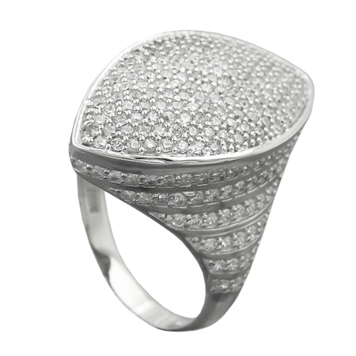 Ring Damenring mit sehr vielen Zirkonia weiß 925 Silber
