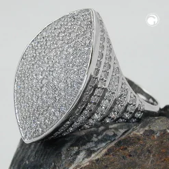 Ring Damenring mit sehr vielen Zirkonia weiß 925 Silber