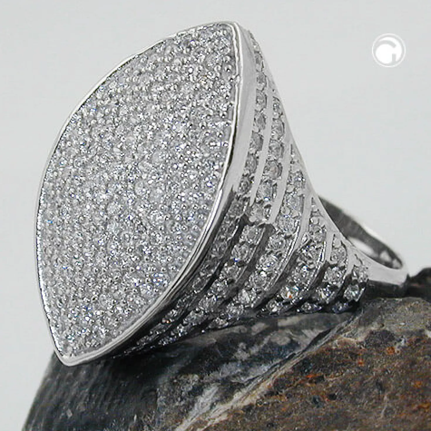 Ring Damenring mit sehr vielen Zirkonia weiß 925 Silber