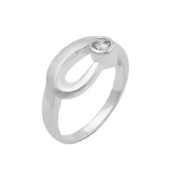 Ring Damenring mit Zirkonia gefasst 925 Silber 9mm Silberring