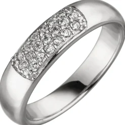 Ring Damenring mit 19 Zirkonia weiß aus 925 Silber 5mm breit Fingerschmuck