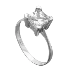 Ring Damenring Solitär mit weißem Zirkonia 925 Silber