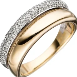 Ring 101 Diamanten Brillanten 0.3Ct W/SI 585 Gold Gelbgold & Weißgold