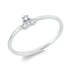 Ring Dreieck aus 750 Gold Weißgold 3 Brillanten 0,07ct TW-SI B:4,8mm