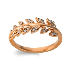 Ring Feder aus 750 Gold Rotgold 22 Brillanten 0,11ct W-SI B:7mm