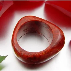 Ring Fingerring aus Koralle Schaumkoralle Massiv rot glatt