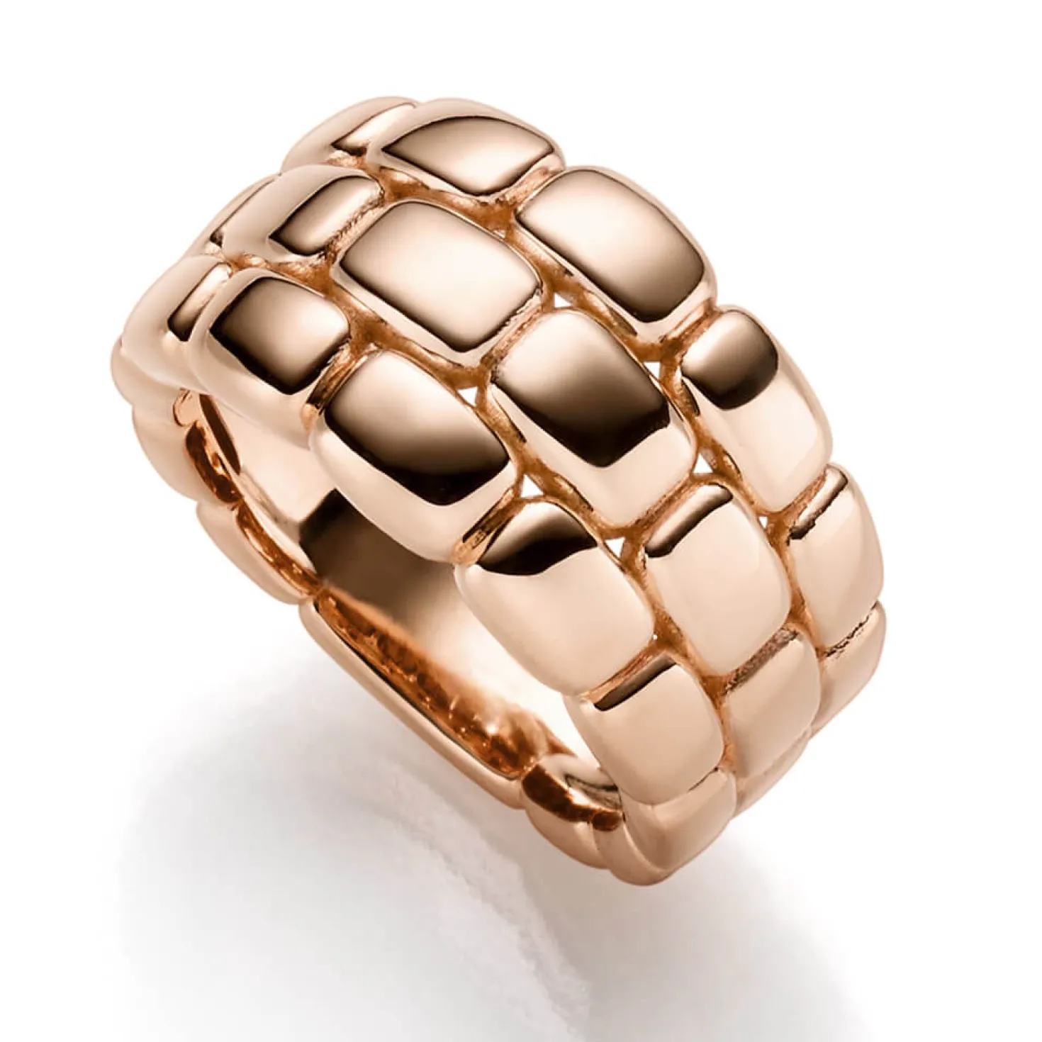 Ring Fingerring mit Muster 585 Gold Rotgold glänzend Breite 13mm