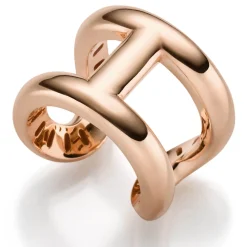 Ring Fingerring offen aus 585 Gold Rotgold Breite 18,5mm Anker-Steg-Muster