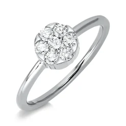 Ring Kreis 750 Weißgold 6 Brillanten 0,27ct TW-SI 1 Brillant 0,1ct TW-SI Ø6,8mm