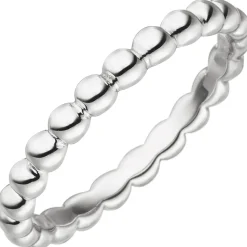 Ring Kugel Kügelchen aus 925 Silber rhodiniert Kugelring Fingerring für Damen