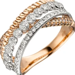 Ring mit 181 Diamanten Brillanten 1,00 Ct 585 Gold Rotgold Fingerring