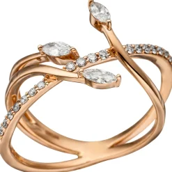 Ring mit 22 Diamanten 0.84Ct Brillanten 585 Gold Rotgold Brillantring