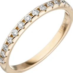 Ring mit 15 Diamanten 0.29Ct 2,4mm schmal 585 Gold Gelbgold Gelbgold