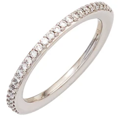 Ring mit 26 Diamanten 0.21Ct W/SI Brillanten 585 Gold Weißgold schlicht & edel