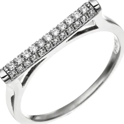 Ring mit Stab Stäbchen weiße Zirkonia 925 Silber rhodiniert Fingerschmuck Damen
