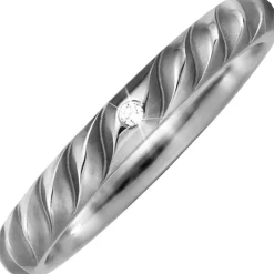 Ring Partnerring Titan Diamant 0.01Ct W/SI Brillant gerillt iert Fingerring
