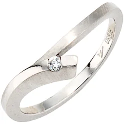 Ring 950 Platin teilmattiert mit Diamant Brillant 0,03ct Platinring