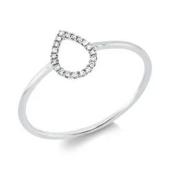 Ring Tropfen aus 750 Gold Weißgold B:7,8mm