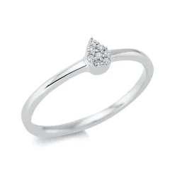 Ring Tropfen aus 750 Gold Weißgold 8 Brillanten 0,04ct TW-SI B:4,8mm