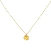 Rundankerkette Collier 750 Gold Gelbgold mit Anhänger rund matt gehämert 45cm