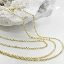 1,1 Rund-Ankerkette Halskette Collier aus 9Kt 375 Gold Gelbgold 38cm