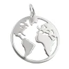 Runder Anhänger Atlas Weltatlas 20mm aus 925 Silber glänzend