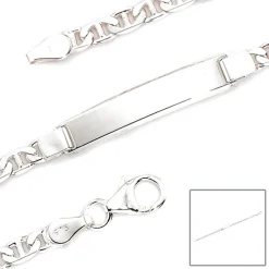 Schildband Armband Armkette aus echtem 925 Silber, 19cm, Unisex