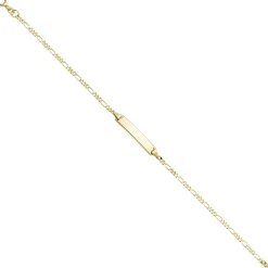Schildband Figarokette Schildarmband für Gravur ID 333 Gelbgold 16,5-18,5cm
