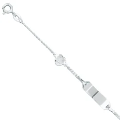 Schildband mit Schutzengel Panzer-Armband aus 925 Silber 14cm Kinder