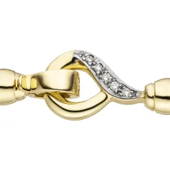 Schließe Kettenverschluss 10 Diamant 0.01Ct W/SI Brillanten 585 Gold Gelbgold