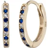 Schmale Creolen 1,6x11,8mm aus 333 Gelbgold mit 20 Zirkonia weiß Ohrringe oval