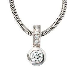 Schmuck Anhänger 5,6x12,1mm 6 Diamanten 0.2Ct Brillanten 585 Gold Weißgold