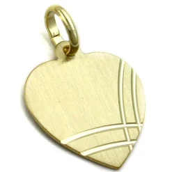 Schmuck Anhänger 14x13mm Herz aus 375 Gold Gelbgold diamantiert Damen