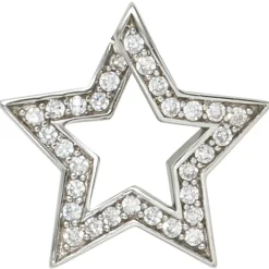 Schmuck Anhänger 20,4x19,6mm Stern mit Zirkonia 925 Echt Silber Halsschmuck