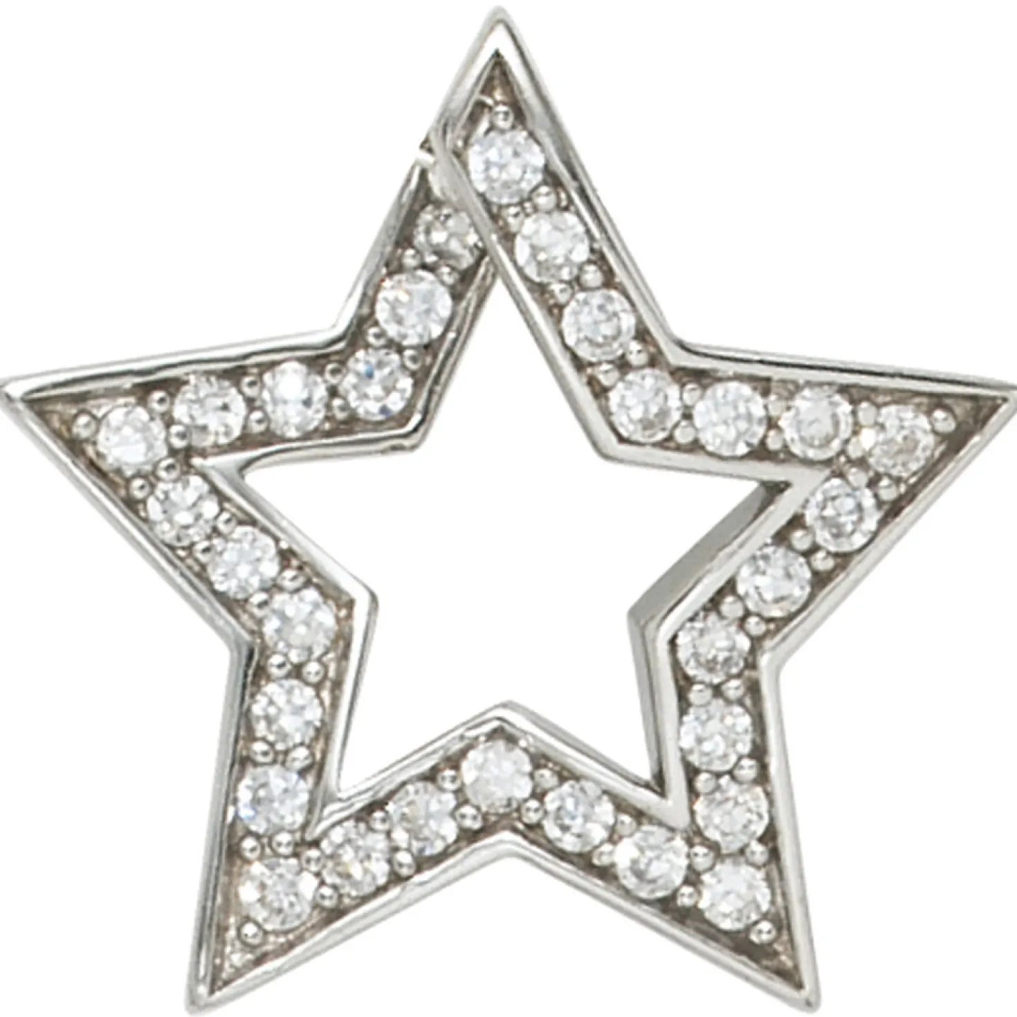 Schmuck Anhänger 20,4x19,6mm Stern mit Zirkonia 925 Echt Silber Halsschmuck