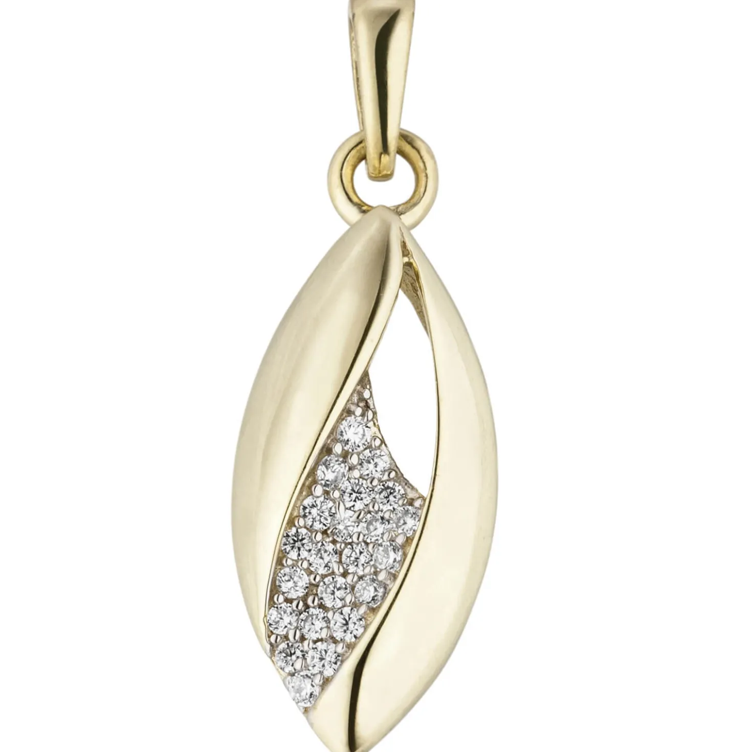 Schmuck-Set aus 333 Gold Gelbgold mit Zirkonia Ohrstecker Anhänger Kette 42cm